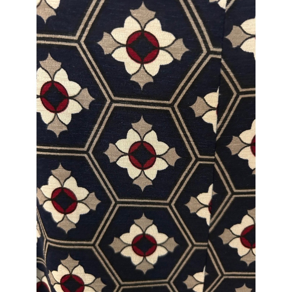 Buffalo Creek Womens Geometric Handkerchief Hem Tunic Navy 3/4 Sleeve size Med - Picture 4 of 9